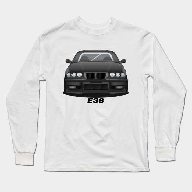 Black E36 Long Sleeve T-Shirt by turboosted